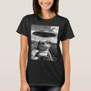 Camiseta Selfie de sapo com ovni sapo engraçado meme de sap
