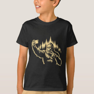 Camiseta Selfie do Pé-Grande Sasquatch Divertido Sinal de P