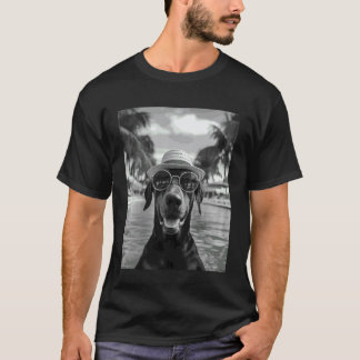 Camiseta Selfie engraçado de Doberman Pinscher no verão