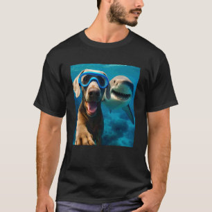 Camiseta Selfie engraçado de um cão Weimaraner com amante d