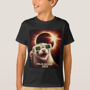 Camiseta Selfie Ferret Kids Mens Solar Eclipse Ferret