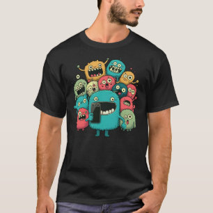 Camiseta Selfie Group of Monsters Bobo Face Group Photo Cu