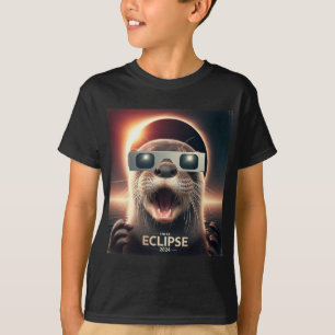 Camiseta Selfie Kids Otter Mens Eclipse Solar