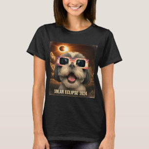 Camiseta Selfie Shih Tzu Kids Mens Eclipse Solar