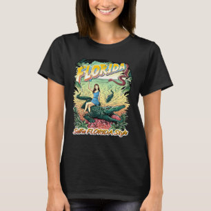 Camiseta Selfie Viagem Alligator Selfie de Vacinação da Fló