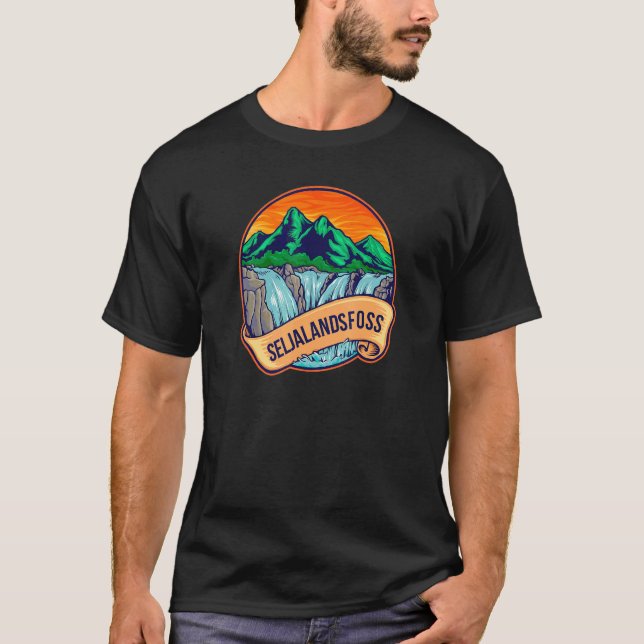 Camiseta Seljalandsfoss Waterfall Hikes Islândia Viagem (Frente)