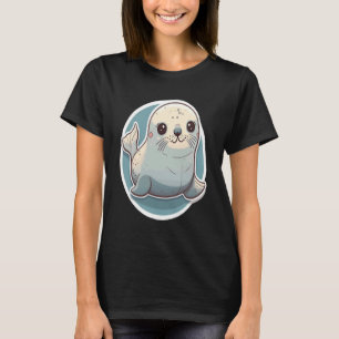Camiseta Selo Adorável Aquático de Aprovação Foca Bebê Fofa