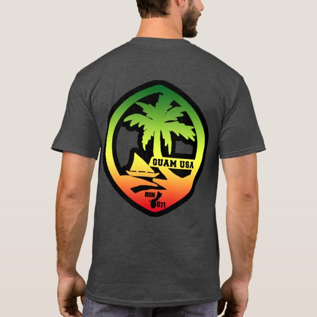 Camiseta Selo afligido GUAM da reggae do FUNCIONAMENTO 671 (Verso)
