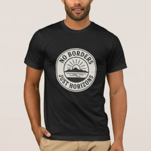 Camiseta Selo Antigo – “Sem Fronteiras, Apenas Horizontes”.