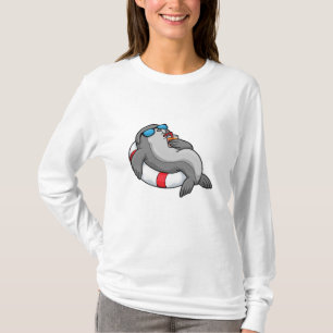 Camiseta Selo com anel de Natação e bebida