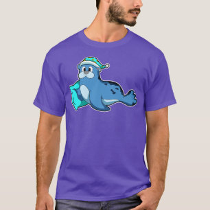 Camiseta Selo com Travesseiro e boné para dormir