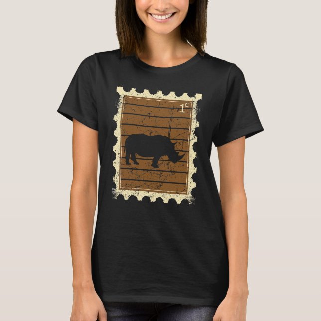 Camiseta Selo Com Um Rinoceronte (Frente)