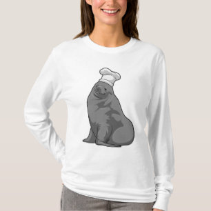 Camiseta Selo como cozinheiro com chapéu de chef