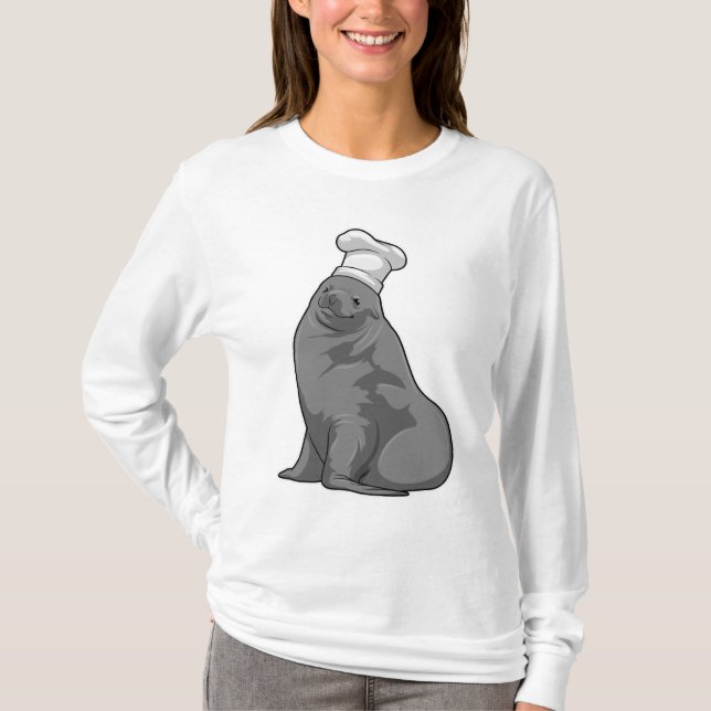 Camiseta Selo como cozinheiro com chapéu de chef (Frente)