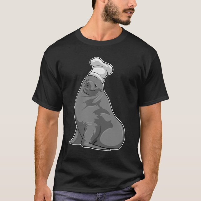 Camiseta Selo como cozinheiro com chapéu de chef (Frente)