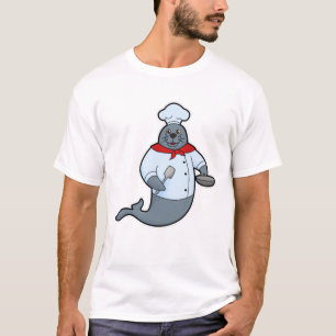 Camiseta Selo como cozinheiro com Pan & Spatula