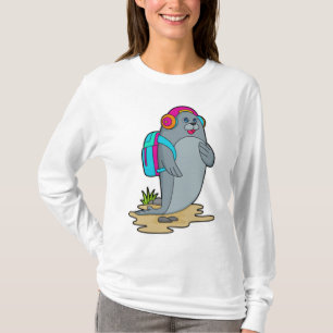 Camiseta Selo como Hiker com mochila