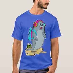 Camiseta Selo como Hiker com mochila
