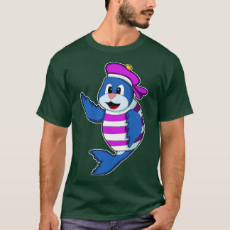 Camiseta Selo como marinheiro com chapéu