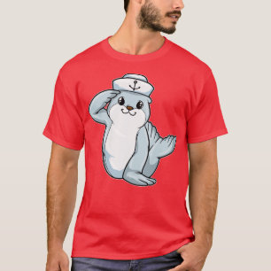 Camiseta Selo como marinheiro com chapéu 1