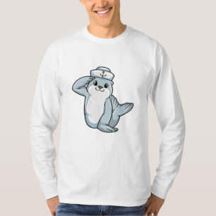 Camiseta Selo como marinheiro com chapéu marinheiro