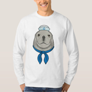 Camiseta Selo como marinheiro com chapéu marinheiro