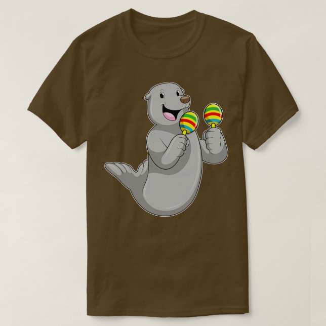 Camiseta Selo como músico com Maracas (Frente do Design)
