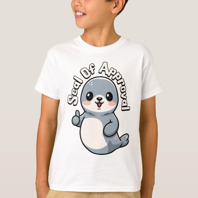 Camiseta Selo De Aprovação! Cartoon de Canhão de Seal (Frente)