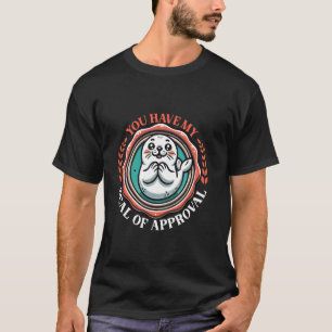 Camiseta Selo de Aprovação Foca-Leão-Marinho Fofa