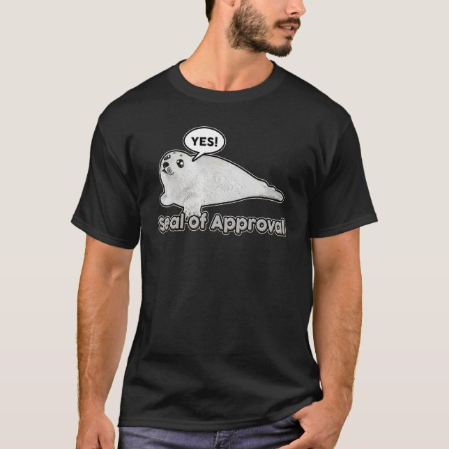 Camiseta Selo De Aprovação Ideia Selagem De Animais (Frente)