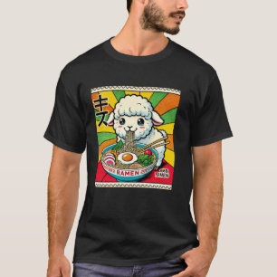 Camiseta Selo de Arte Pop Japonesa Carneiro Ovelha Bode Fof