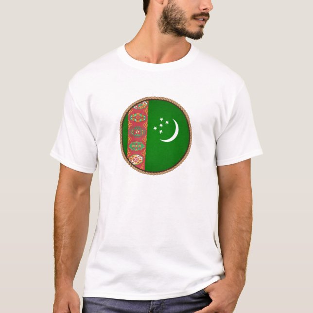 Camiseta Selo de Bandeira do Turcomenistão Legal (Frente)