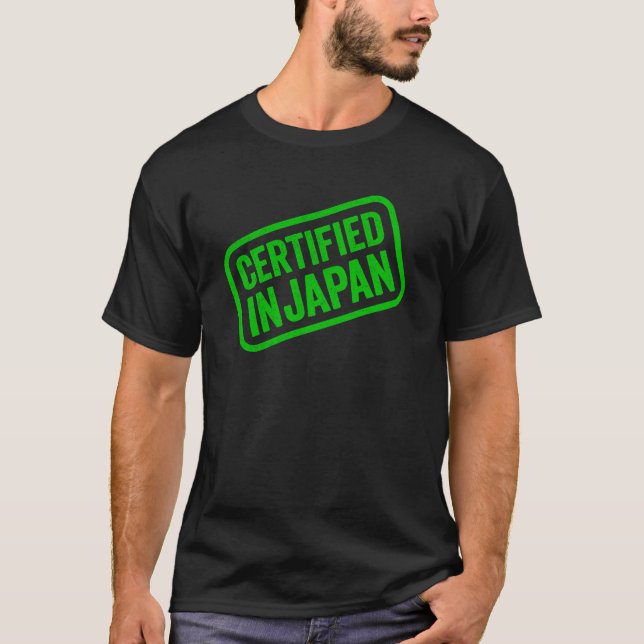 Camiseta Selo de Certificado no Japão - Retangular Verde (Frente)
