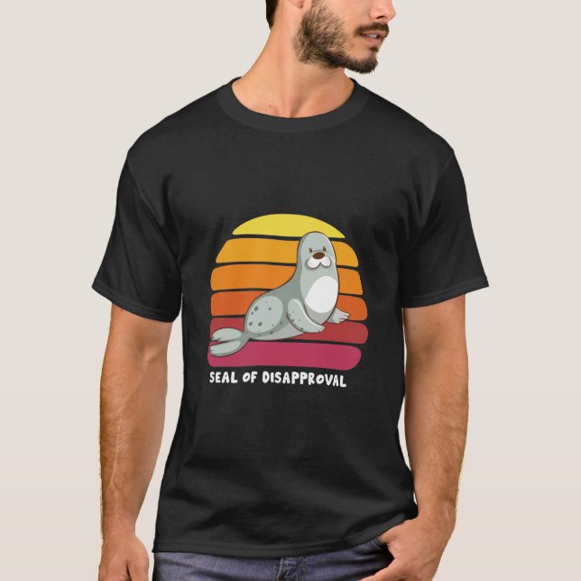 Camiseta Selo De Desaprovação Focos Animais Do Mar (Frente)