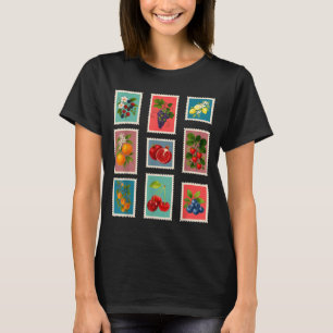 Camiseta Selo de Fruta de Verão Selo de Correio de Fruta Vi
