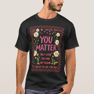 Camiseta Selo de problema seu Saúde Mental Inspirador Terap