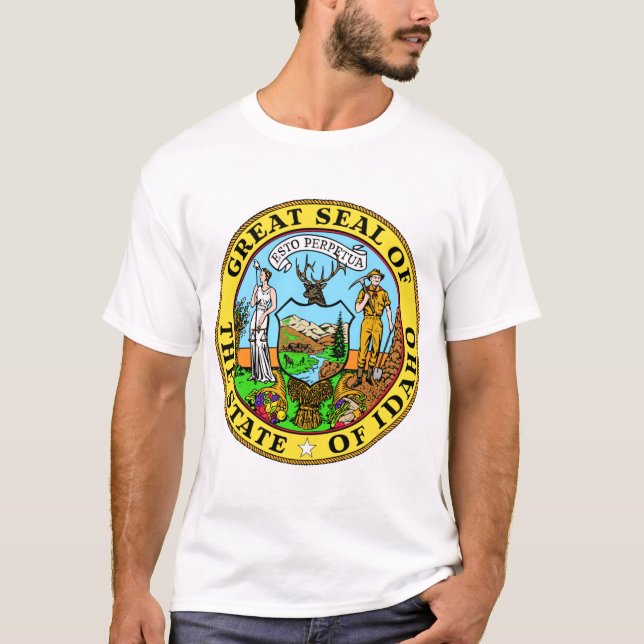 Camiseta selo do estado de vintage idaho (Frente)