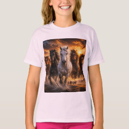 Camiseta Selo Espírito Selvagem – Arte de Cavalos Majestoso