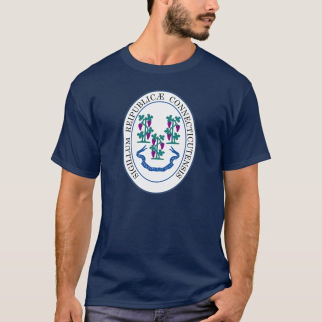 Camiseta Selo estatal de Connecticut, EUA (Frente)