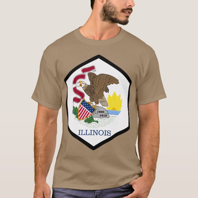 CAMISETA SELO HEXAGONAL DE ILLINOIS (Frente)