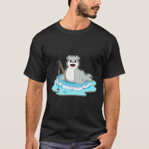 Camiseta Selo na pesca com vara de pesca