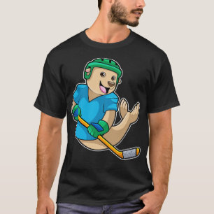 Camiseta Selo no hóquei no gelo com vaso de hóquei no gelo