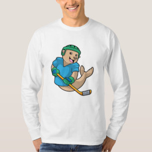 Camiseta Selo no hóquei no gelo com vaso de hóquei no gelo