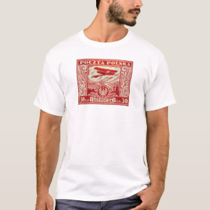 Camiseta selo polonês do correio aéreo 1925 30gr