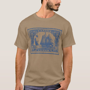 Camiseta Selo postal azul canadense do nariz