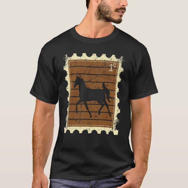 Camiseta Selo Postal Com Um Cavalo (Frente)