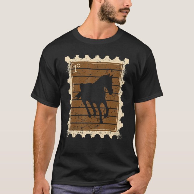 Camiseta Selo Postal Com Um Cavalo 3 (Frente)