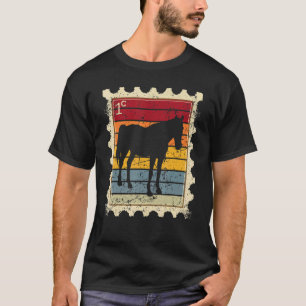 Camiseta Selo Postal Com Um Cavalo Pôr do Sol 3