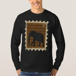 Camiseta Selo Postal Com Um Elefante