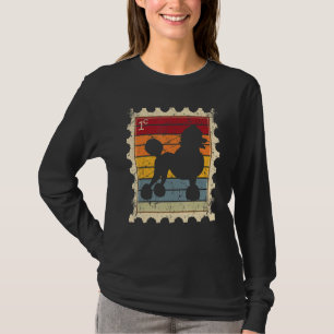 Camiseta Selo Postal Com Um Poodle Pôr do Sol 1